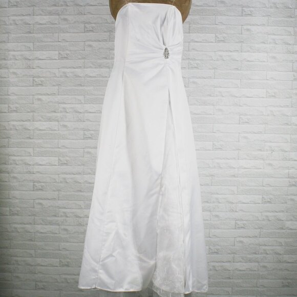 POLY USA Dress Flowergirl Jr Bridesmaid Formal First Communion White Girls Large - Picture 1 of 13